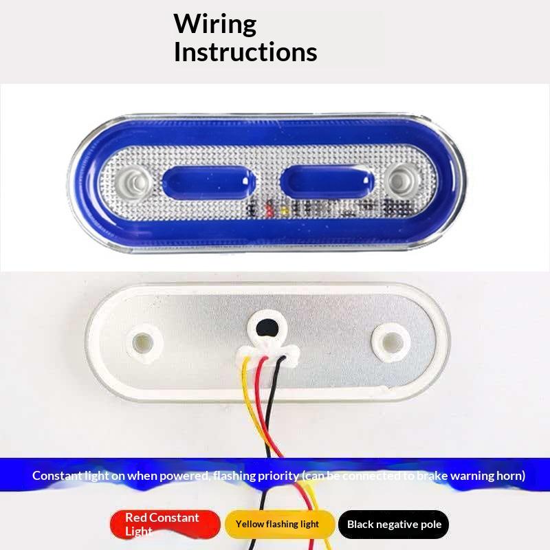 1Pcs Cob Small Oval Warning Light Constant Strobe Modes 12 To 80V Multiple Colors For Trucks Cars Motorcycle Safety