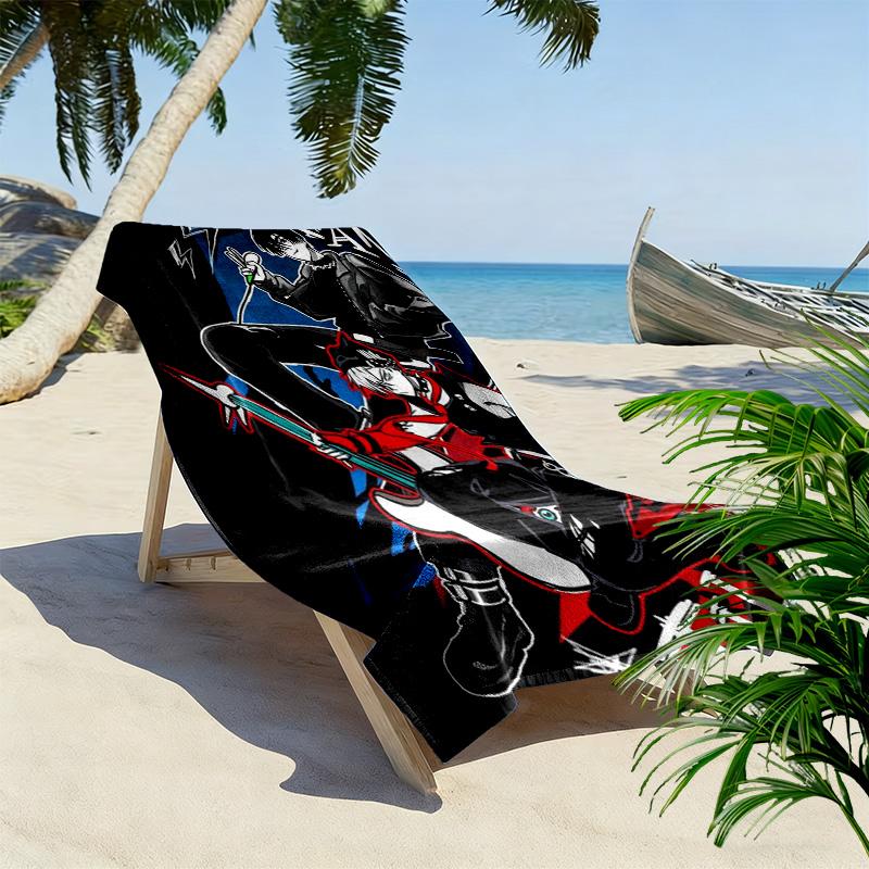 Anime-inspired "Till I" 2D Flat Print Beach Towel, Large Soft Quick Dry Towel for Beach Camping SwimmingXSTJ0915298