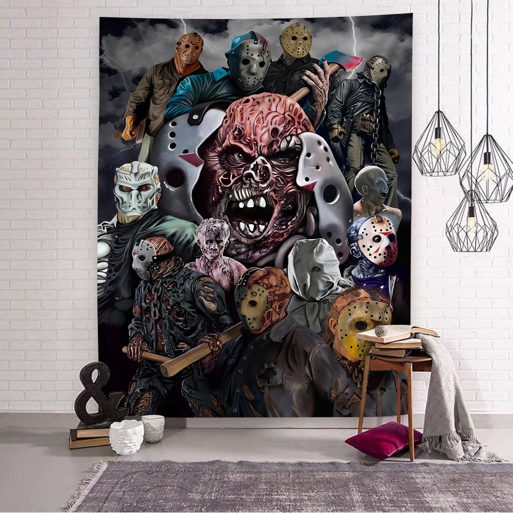 Friday the 13th DIY Wall Tapestry Hippie Flower Wall Carpets Dorm Decor Wall Art Decor