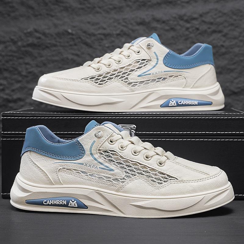 

Літні сітчасті кеди чоловічі дихаючі порожнисті білі туфлі студентська молодіжна повсякденна велика сітка спортивне чоловіче взуття 2025 44