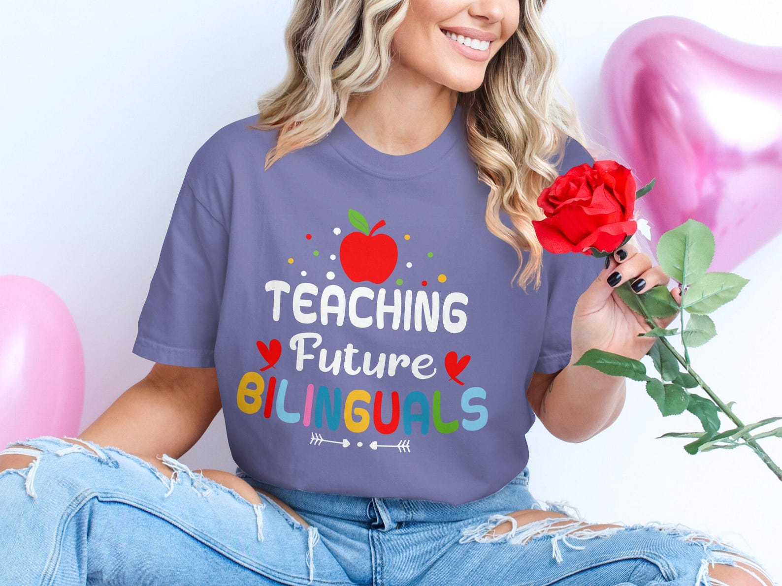 Bilingual Teacher Shirt: Teaching Future Bilinguals Graphic Tee XL