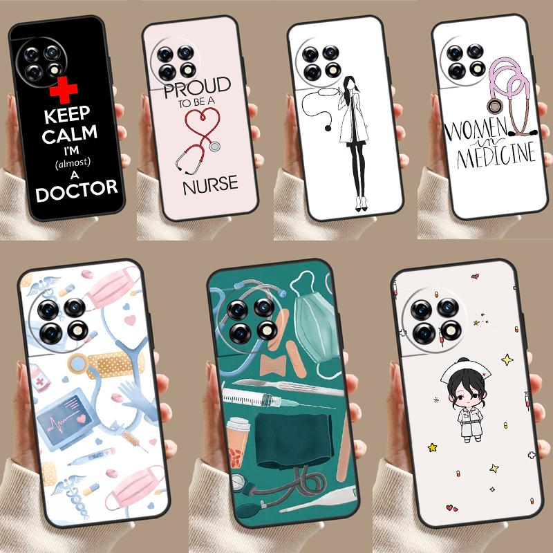 Cartoon Doctor Nurse Case For OnePlus 12R 10R 9R 10T 8T 8 9 10 Pro 11 12 OnePlus Nord CE 2 3 Lite N10 N20 Cover