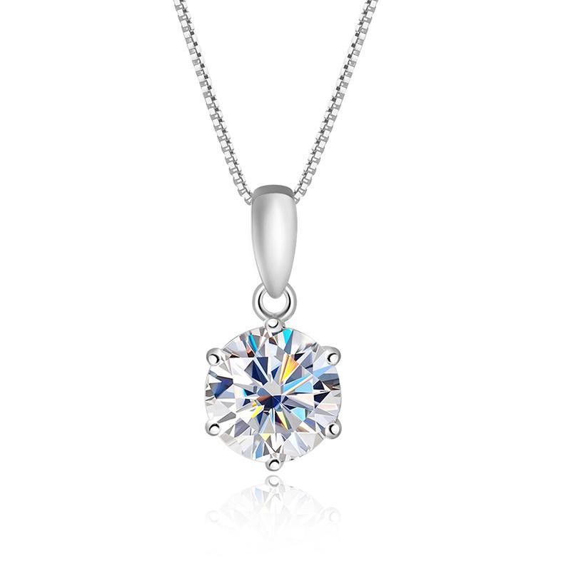 Smyoue 0.5-5CT D Color Zircon/moissanite Necklace for Women Sparkling Lab Diamond Pendant 925  Silver Wedding Jewelry