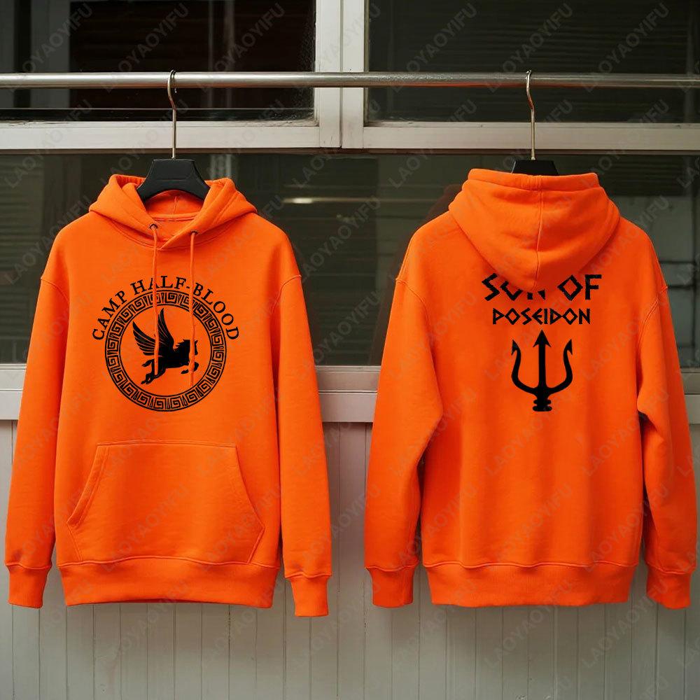 Camp Half Blood Hoodie Herbst Winter Essential Half Camp Spiel Männer Frauen Orange Pullover Poseidon von Sohn Halloween Sweatshirt Tops