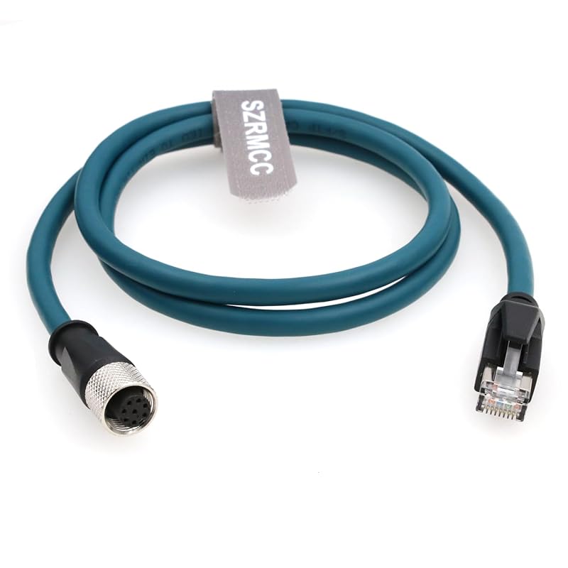 

SZRMCC M12 Кабель датчика-актуатора Код A 8-контактний роз єм (жіночий) до кабелю Ethernet RJ45 Cat 6A Високогнучкий Водонепроникний Мережевий кабель для промислової автоматизації 1m