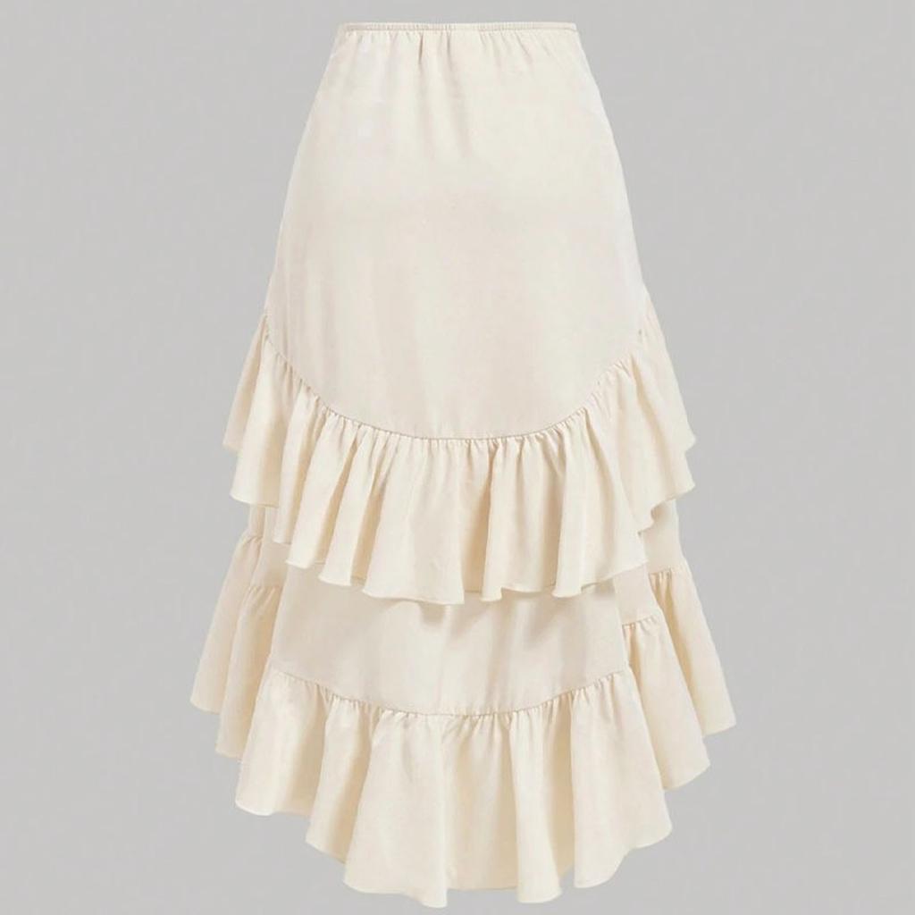 Womens Maxi Skirt Drawstring High Waisted Summer Long Skirts Lightweight Tiered Flowy Floral Pleated Skirts