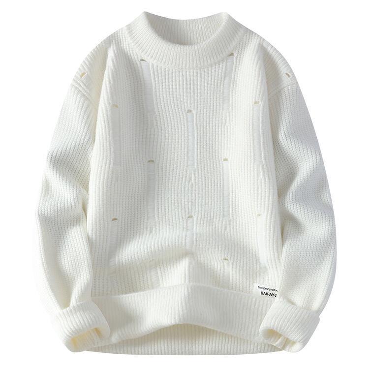 Hot Sale Winter New Fashion Thickened Semi-Turtleneck Men's Knitwear Thread