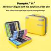 GUANGNA 360/12 Colors Acrylic Paint Pens Markers Brush Tip Paint Markers For Rock Painting Wood Canvas Christmas Gift DIY Crafts