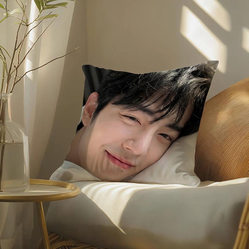 Sean Xiao Zhan Actor Pillow Case Double-Sided Plush Sofa Cushion Covers Organic Breathable Invisible Zipper