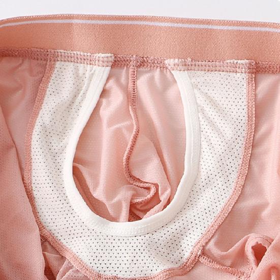 Pánské boxerské spodní prádlo Nízký elastický pas Slim Fit šortky Kalhotky Jednobarevné U-konvexní ledové hedvábné tenké kalhotky