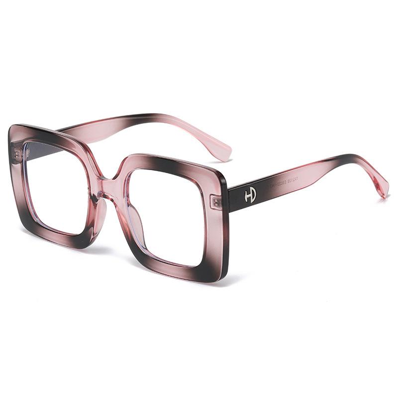 Tr2128 European And American Fashion Large Frame Tr90 Glasses Frame 2022 New Anti-Blue Light Plain Men'S And Women'S Street Shot Flat Glasses