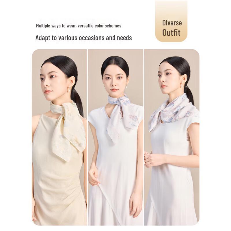 JIUMU Chinese Style Mulberry Silk Scarf