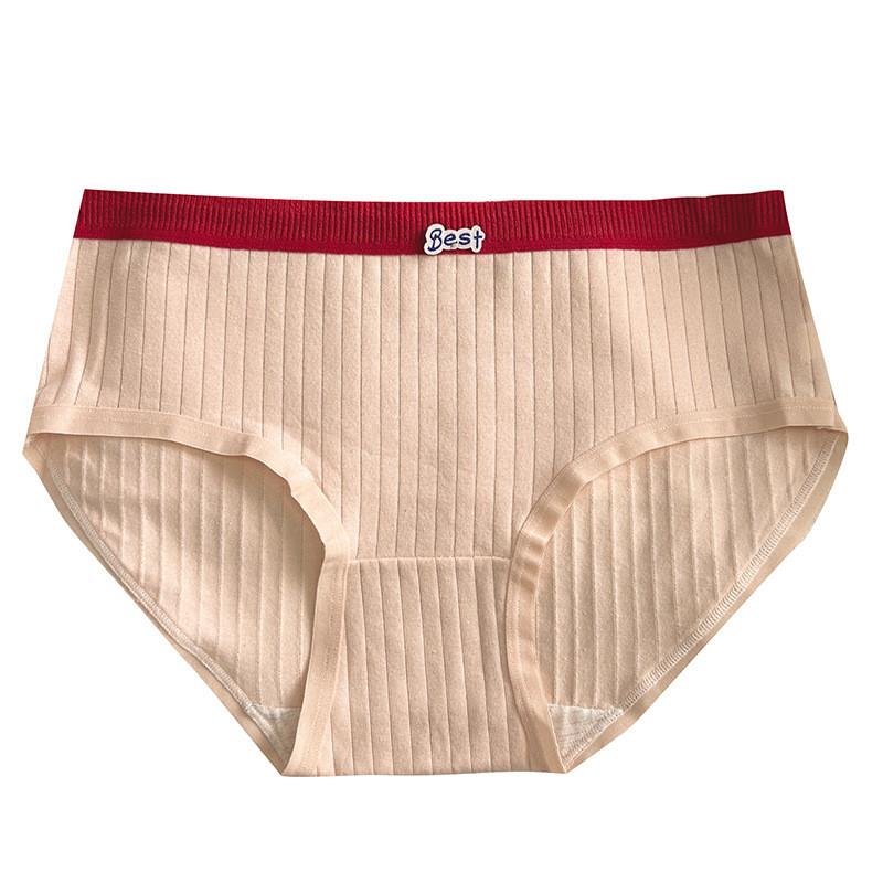 Stylish Breathable Cotton Women's Underwear Comfortable Mid Waist Triangle Panties In Various Colors For Young Girls