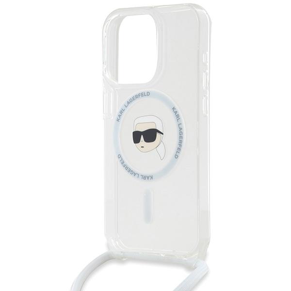 Karl Lagerfeld Klhmp15Lhckhnt Iphone 15 Pro 6.1 Hardcase Transparent Crossbody Iml Karl Head Magsafe