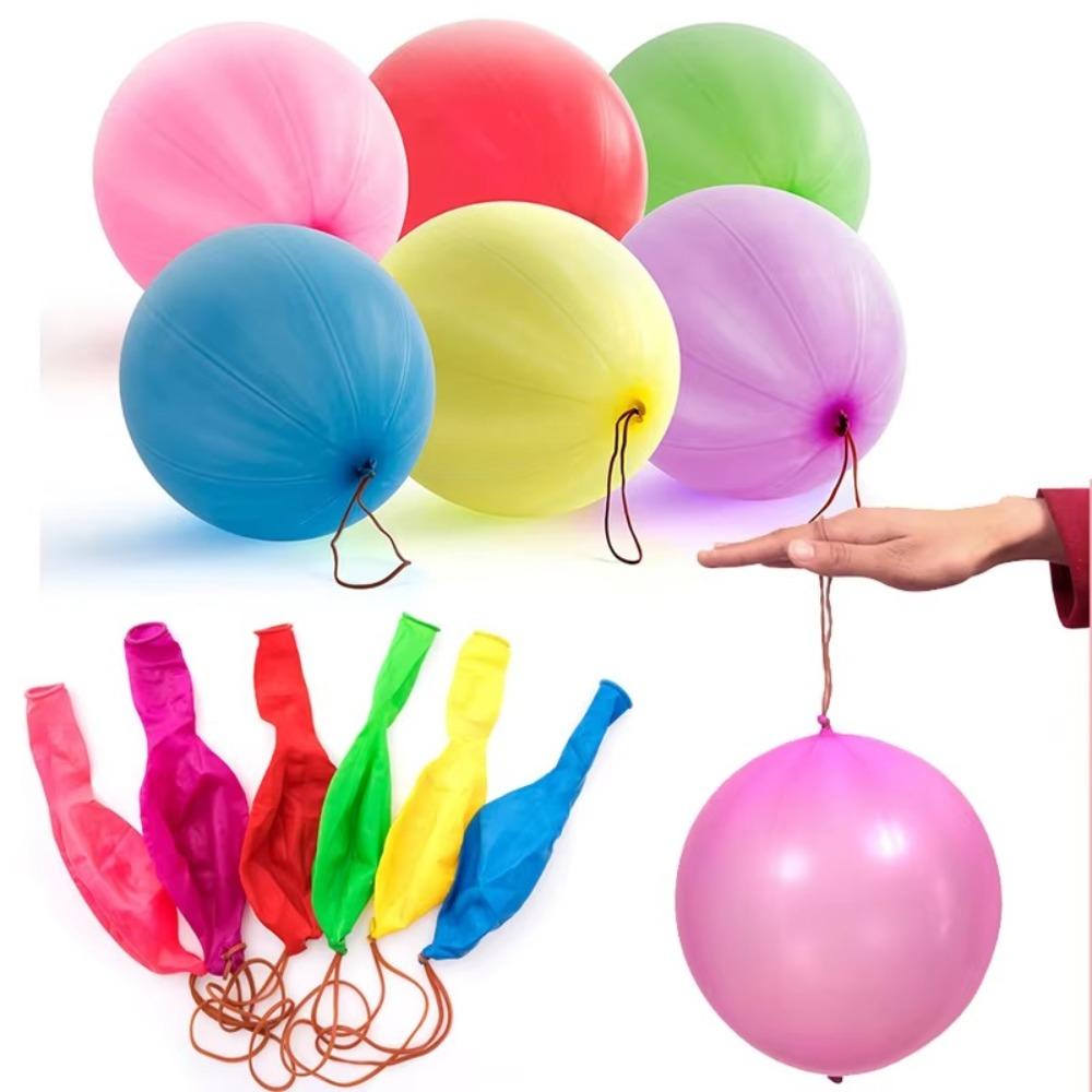 50 Stück Neue Bunte Punch-Ballons mit Gummiband-Griff Lustiges Outdoor-Spielzeug Hüpfbälle Partydekoration