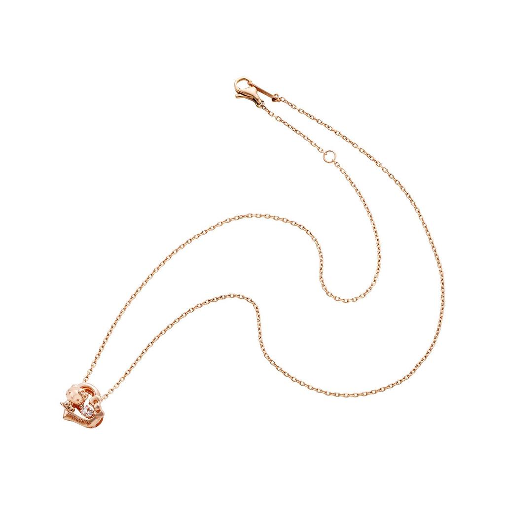 White Clover Hello Kitty Dancing Stone Halskette 40cm Sterlingsilber 925 SAKT-N004PG