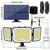 346LED Solar Motion Sensor Light with Remote 3 Modes Waterproof Outdoor Solar Security Flood Lights for Garden Patio Garage Lamp