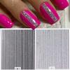 3D čáry Samolepky na nehty Holografické proužky Písmena Obtisky Curve Gel Nails Art Sliders Manikúra Dekor