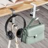 1Pcs Clamp-On Under Desk Hook – Adjustable Arm Headphone & Bag Holder for Desks 1–5cm Thick – Backpack, Purse, Handbag Hanger