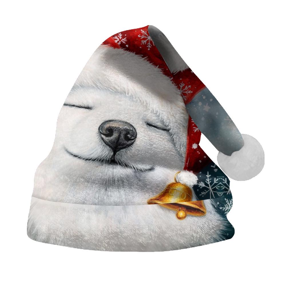 2024 Double-Sided Fleece Christmas Hat with Velvet for Kids & Adults