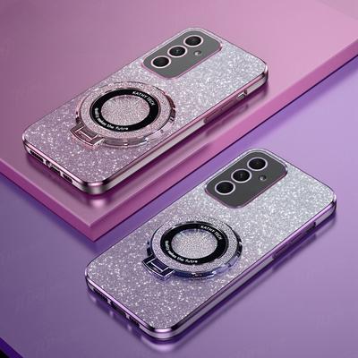 Luxus Überzug Magnetische Halter Telefon Fall Für Samsung Galaxy A54 A32 A24 A14 A13 A23 A33 A53 A73 A32 A52S a52 A72 Silikon Abdeckung