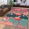 Flamingo Bliss Carpet Design with Elegant Pink Flowers Suitable for Use As an Anti-slip Game Mat for Living Room and Bedroom Sofas