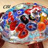 Clear Glass Figurine for Car Hand Blown Millefiori Turtle Figurine, Mini Colorful Tortoise Statue, Cute Handcrafted Desk Accessory Cartoon Sea