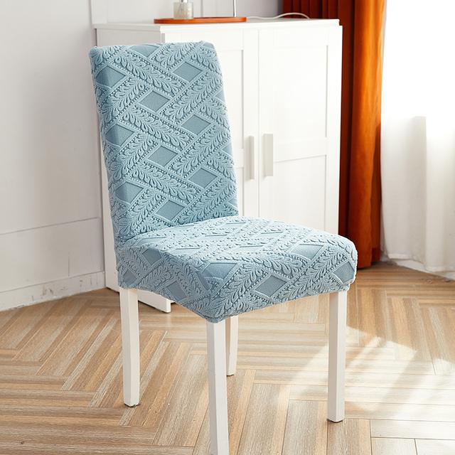 Plush Jacquard Elasticity Chair Cover High Back Universal Dimension Rattan Chair Covers For Dining Space Cooking Space Office Home