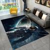 Astronaut Traum Universum Raumfahrer 3D Weltraum Cartoon Teppich für Wohnzimmer Schlafzimmer Dekoration, Rutschfest für Sofa Fußmatte Kinder