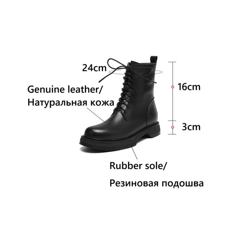Fashion NEW Autumn Women Boots Genuine Leather Shoes for Women Round Toe Chunky Heel Shoes Winter Wool Boots Warm Zipper Daily Shoes