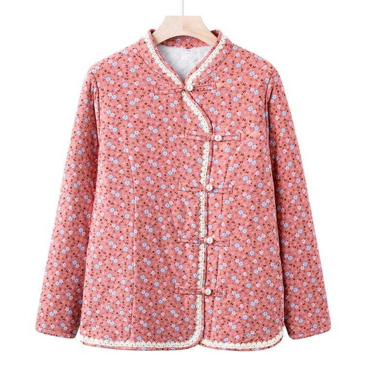 Mothers Wear Small Cotton Jackets with Long Sleeves Back Protection Plus Velvet Warm Camel Velvet Thickened Cotton Jacket