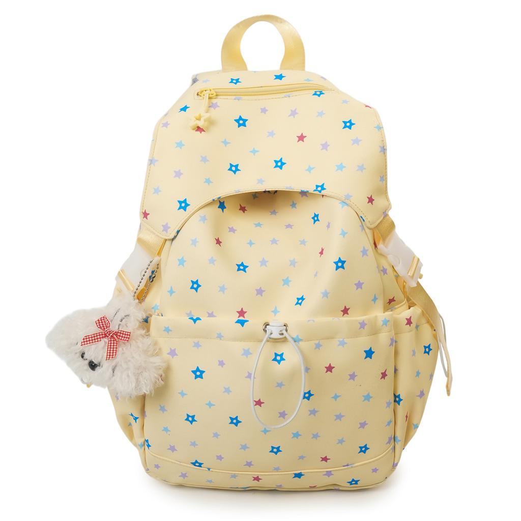 Schoolbag Girl Wind Star Backpack Female Student School Bag Large Capacity Cute Sweet Junior High School Backpack Campus Wind