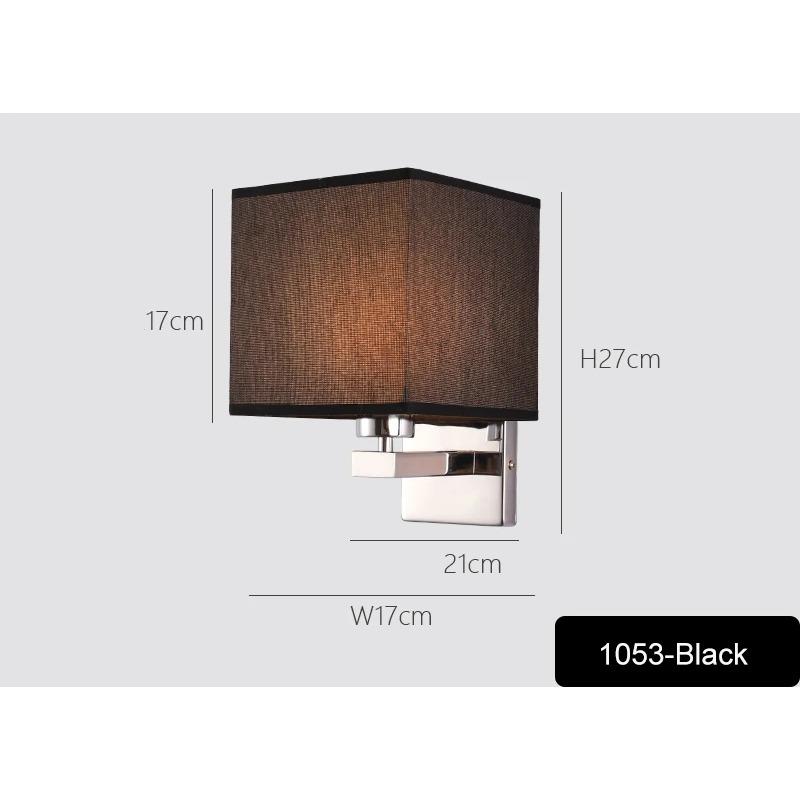 Bedroom Wall Lamp with Fabric Lampshade Modern Reading Light Metal 6W LED Wall Light for Living Room Bedside Home Decor