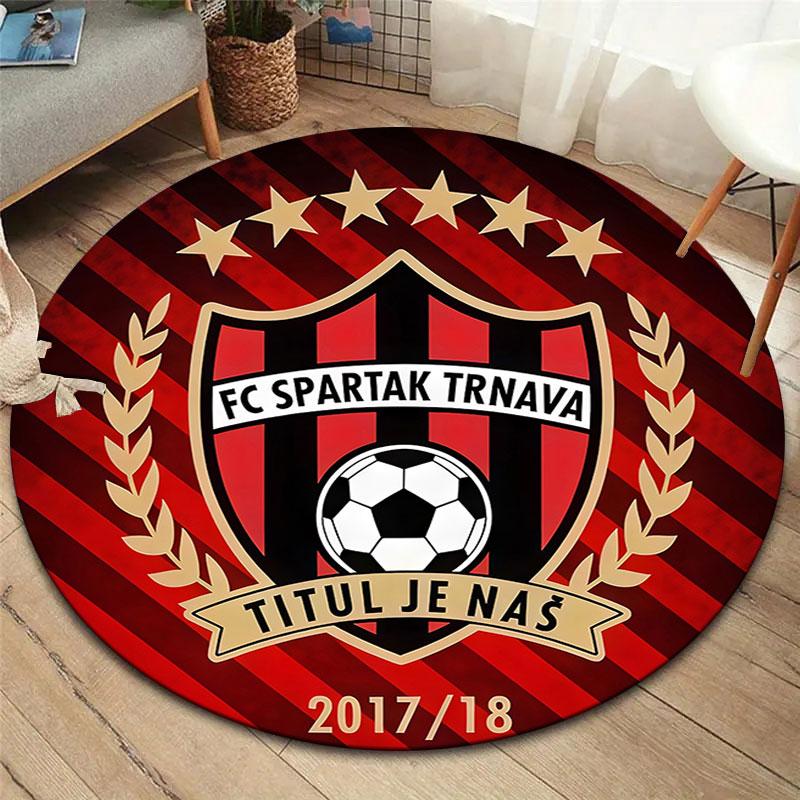 FC Spartak Trnava Round Area Rug,Carpet Rug for Living Room Bedroom Sofa Playroom Decor,Non-slip Floor Mat