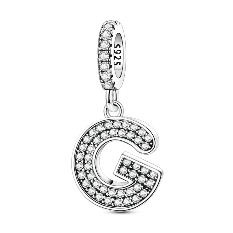 Originale DIY A-Z Alphabet Anhänger Perle Kupfer Eingelegter Zirkon Liebesbriefe Dangle Schmuck Geschenk Passend für Armreif