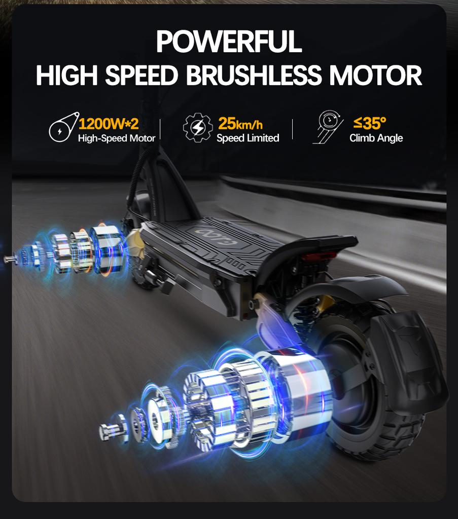 OOTD S30 3000W Peak Electric Scooter Adult Dual Motor 23.4AH 65km/h Hydraulic Brake Foldable E Scooter 10" Fat Tire All Terrain