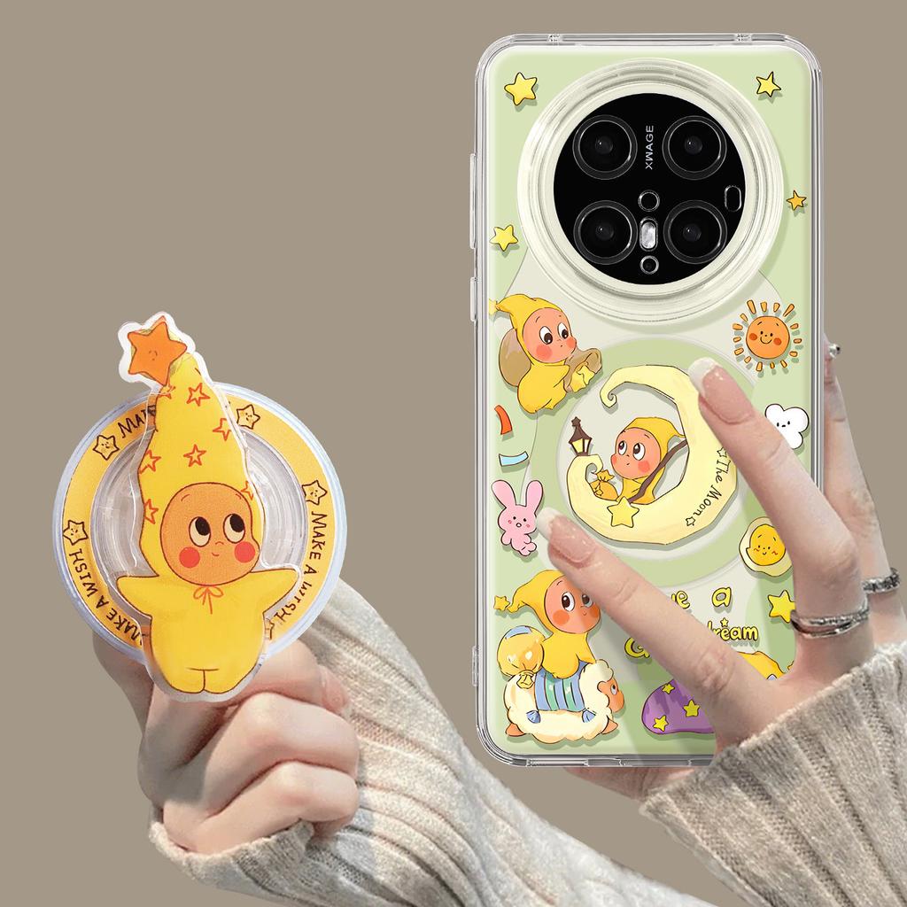 Mobile Phone Case with Bracket Is Suitable for Huawei Mate80pm Moon Doll 70pro Summer 60pro + Magnetic Attraction 80 Sets