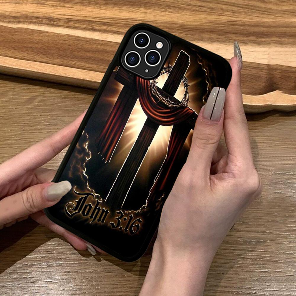 Bible Christian Jesus Cross Phone Case Silicone PC+TPU For For IPhone 11 12 13 14 15 16 Plus Pro Max Cover