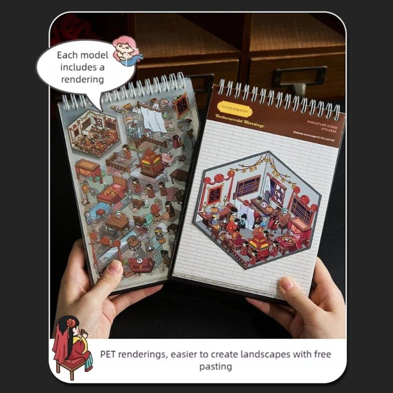 Horror Theme Miniature Scenes Sticker 3D Textured Adhesive Sheets With Special Paper Safe For Creative Gift