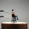 1/64 Scale Miniature Resin Sitting People Figurine Handcrafted With Detailed Painting For Home Decors And Model Displays