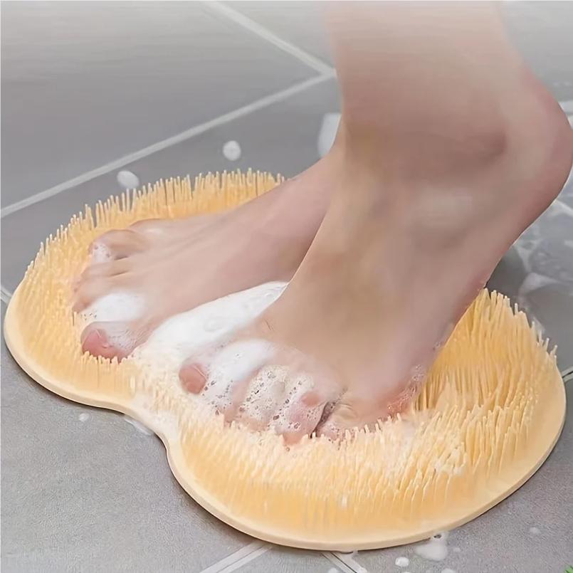 Wash The Foot Brush Body Cleanser Silicone Sponge Bath Massage Mat Shower Back Brush Wall Mounted Foot Wash Mat With Suction Cup