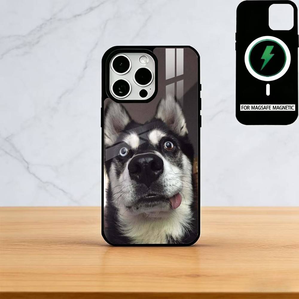 

Siberian Husky Dog Funny Phone Case For iPhone17,16,15,14,13,12,11 Plus,Pro Magnetic For Magsafe Wireless Charging iphone16e