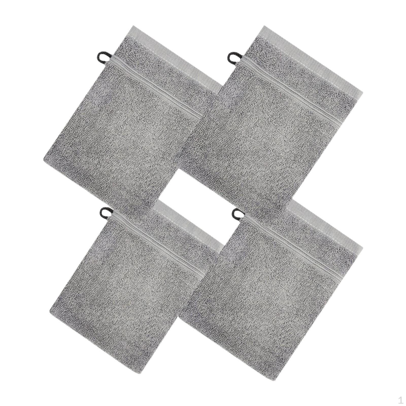 

4 Pieces Bath Mitts Body Wash Soft Absorbent Reusable Multifunctional Easy Use Washcloths Style B