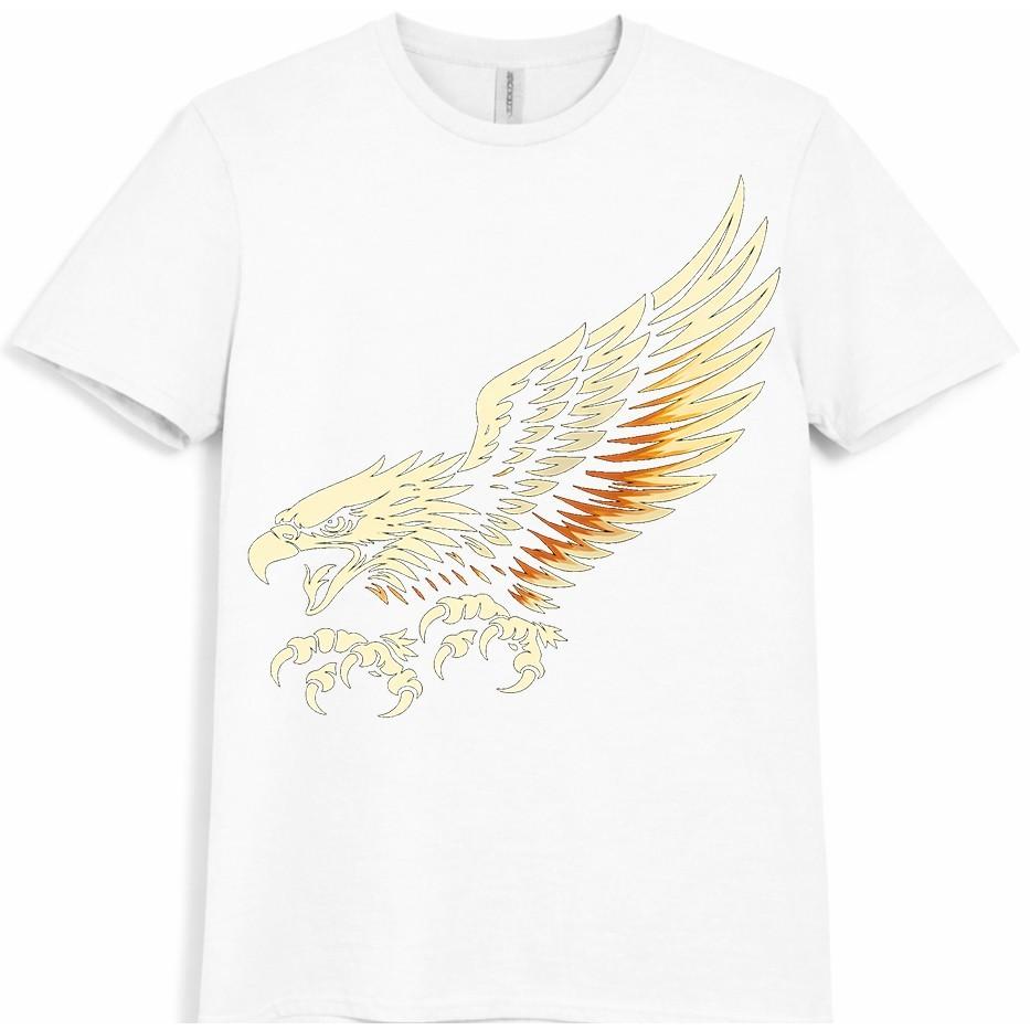 Eagle T Shirt Flying Eagle Graphic Tattoo Style Biker Motorcycle Rider Rock Tee