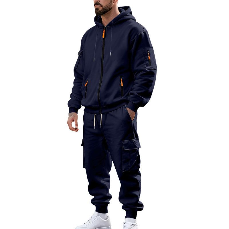 Men's Winter Hooded Fleece Two-Piece Tracksuit - New Fashion Style