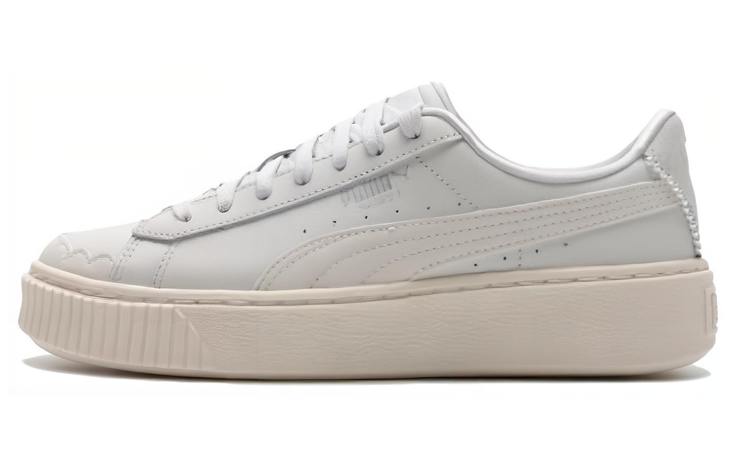 PUMA Платформа Амортизация Легкие Низкие Кеды для Скейтборда Женские Белые 398910-01 39