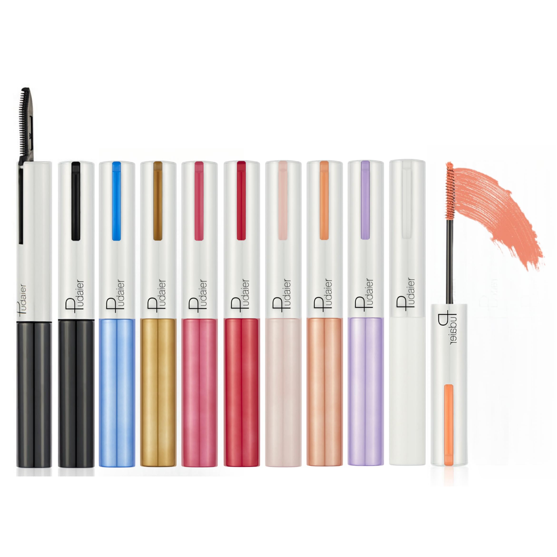 

LIANGNISHI Waterproof Mascara 07 9-Color Mascara, Long-Lasting, Curl-Enhancing, - #Apricot