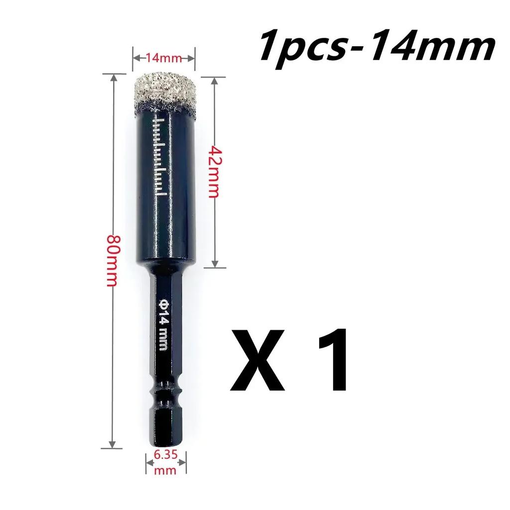 Hexagonal Shank Brazed Dry Diamond Drill Bit 5‑16mm Hole Saw for Granite Porcelain Stone, Professional Sharp Hole Opener Cutter