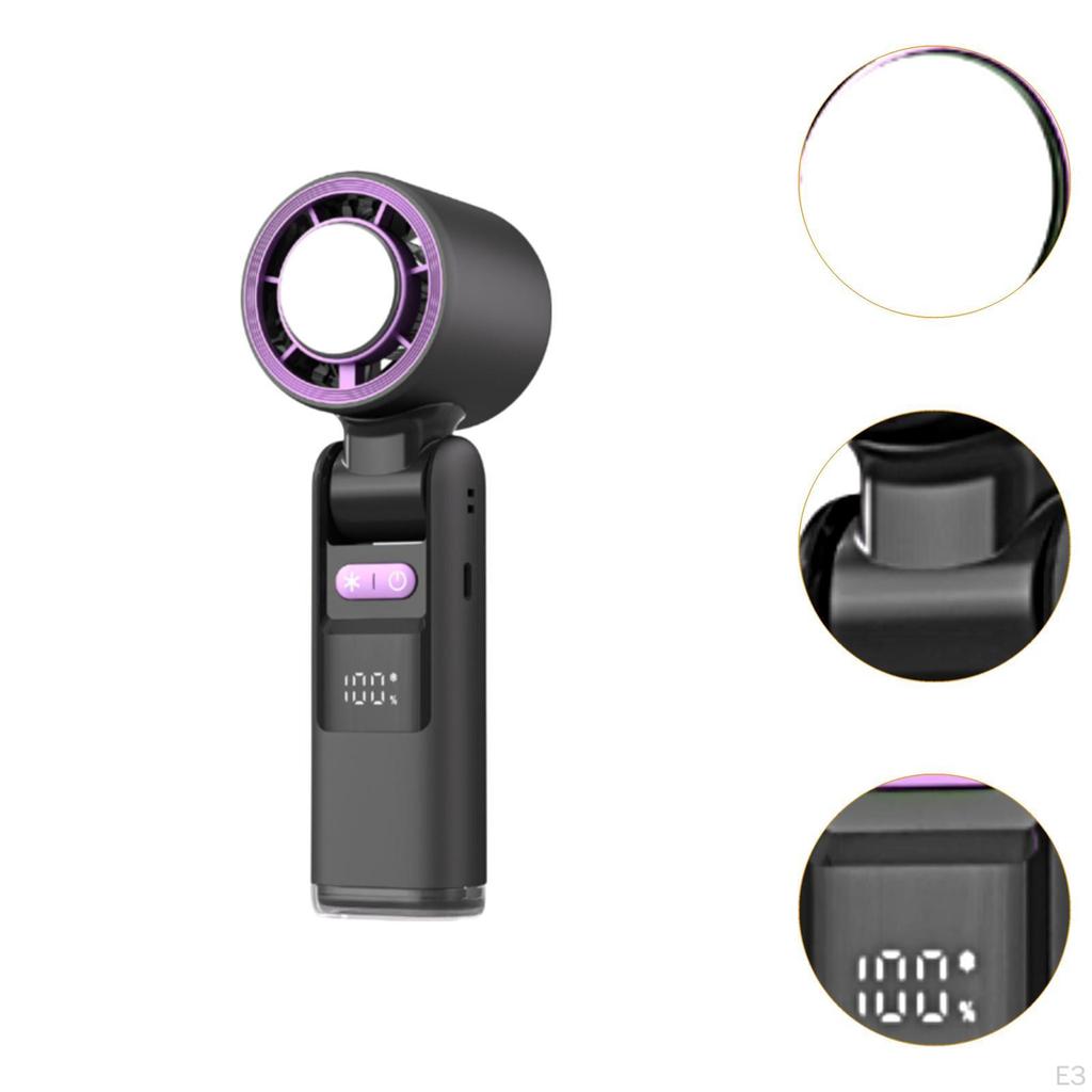 Handheld Personal Turbo Fan 1-100 Speed Brushless Motor Multifunctional for Travel Camping with