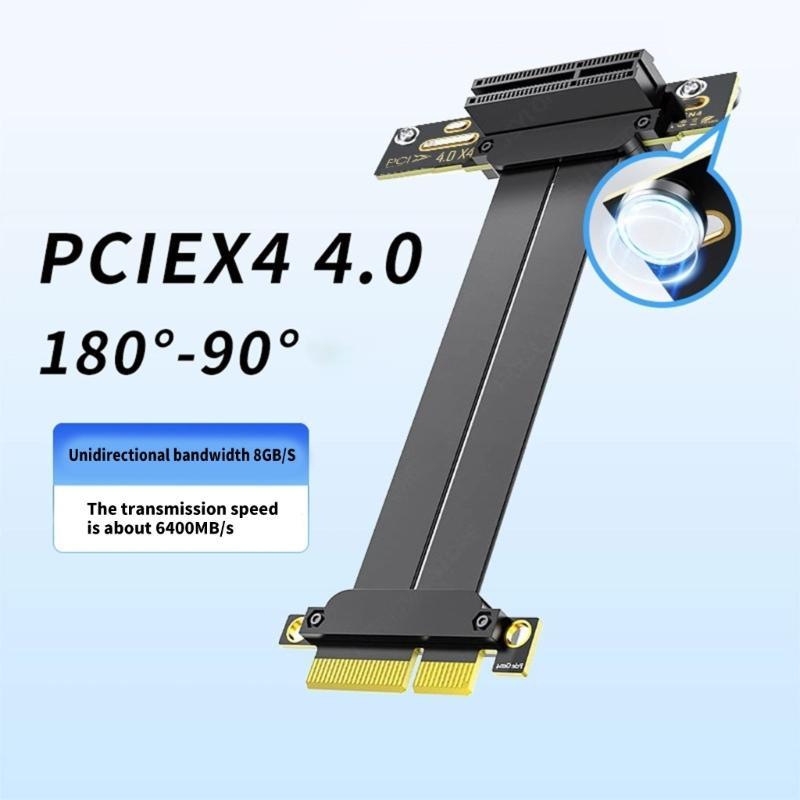 PCIe4.0 4X Expansion Cable Supporting NVMe M.2 SSDs GPU and Networking Cards Featuring AntiInterference Shielding